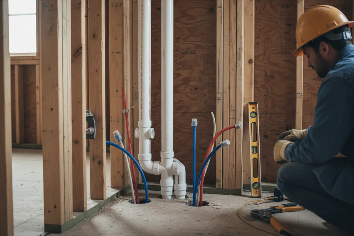 Drain and supply rough-in during Leak Detection in Mesa