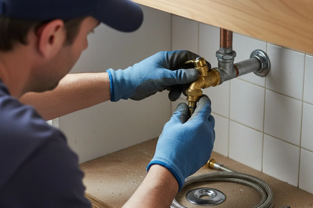 Shutoff valve and fitting work during Burst Pipe Repair in Mesa
